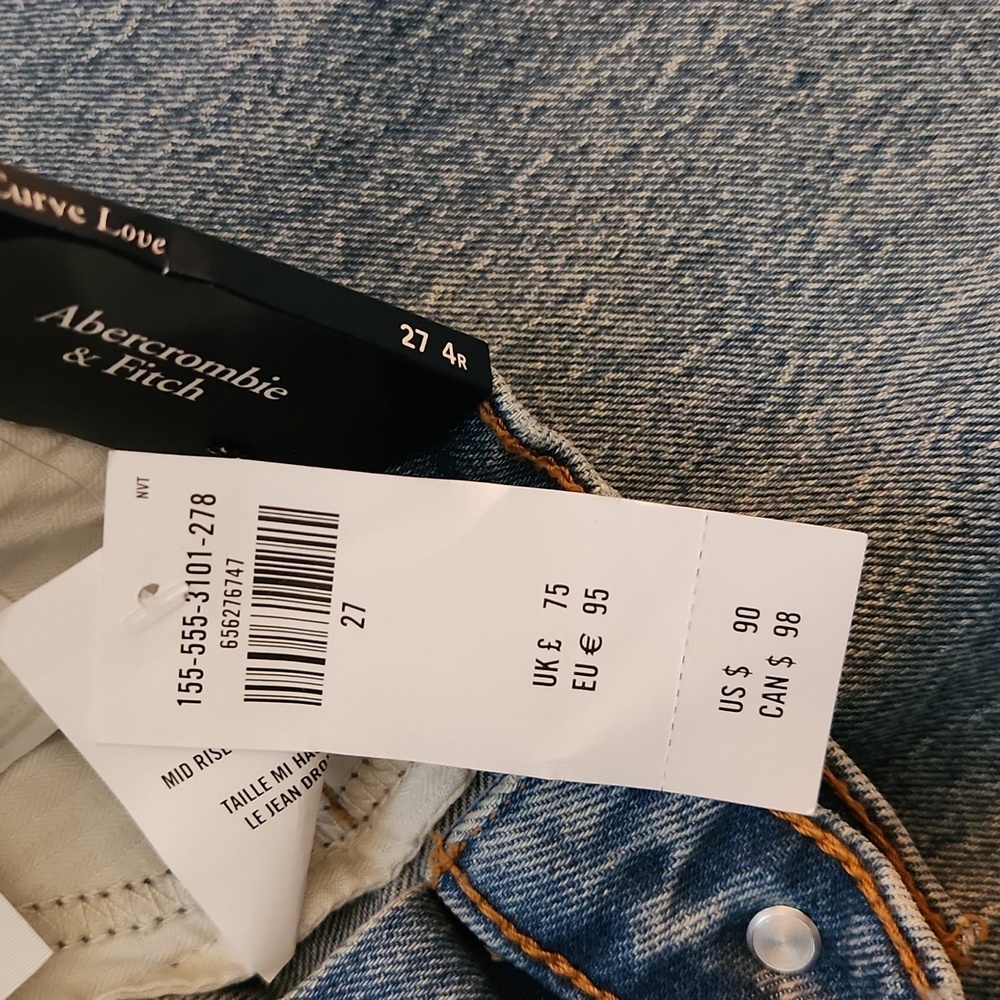 ABERCOMBIE AND FITCH THE STRAIGHT CURVE LOVE JEANS - Picture 4 of 5